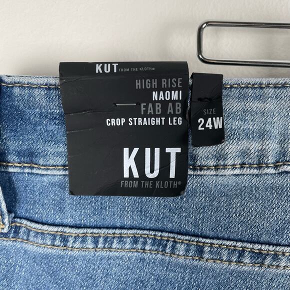 KUT from the Kloth Naomi High Rise Crop Straight Leg Jean Plus Size 24W Fab Ab - Picture 2 of 11